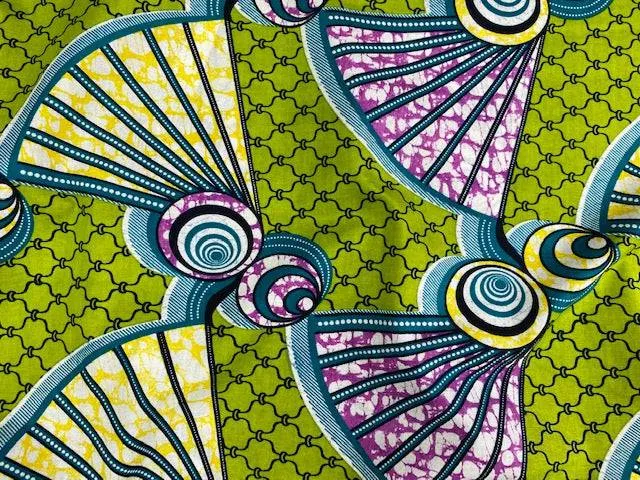 African Cotton Print - Swirly Fan