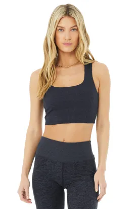 Alosoft Ribbed Chic Bra Tank - Rich Navy Heather