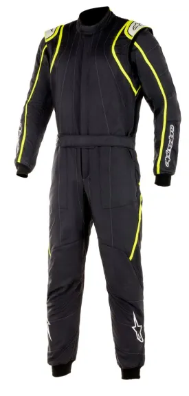 ALPINESTARS 3355020_155_46 GP RACE v2 Racing suit, FIA 8856-2018, black/fluo yellow, Size 46