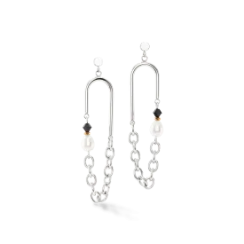Amulet Boho Pearls earrings black and white