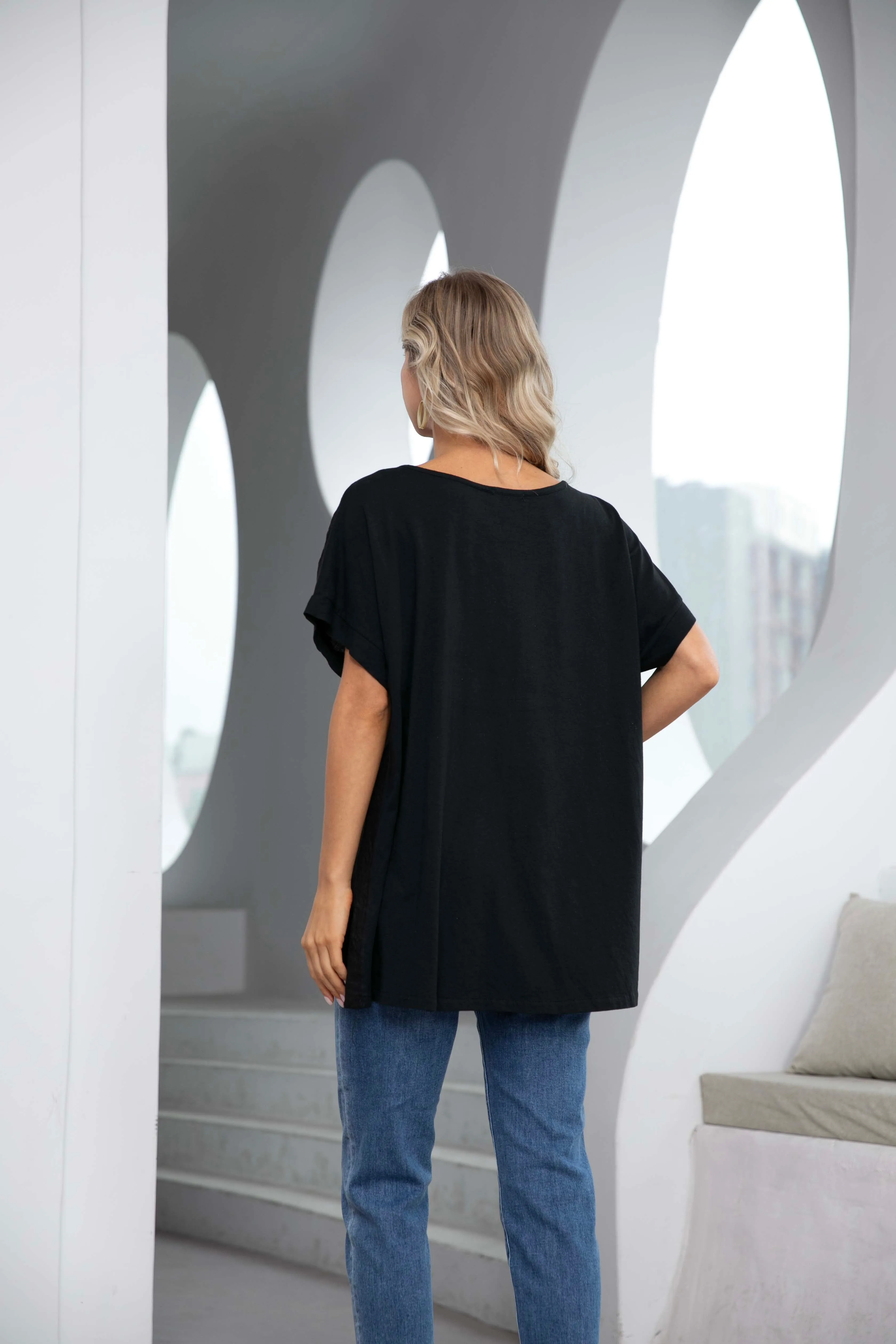 Angelina's Silver Heart Linen Top