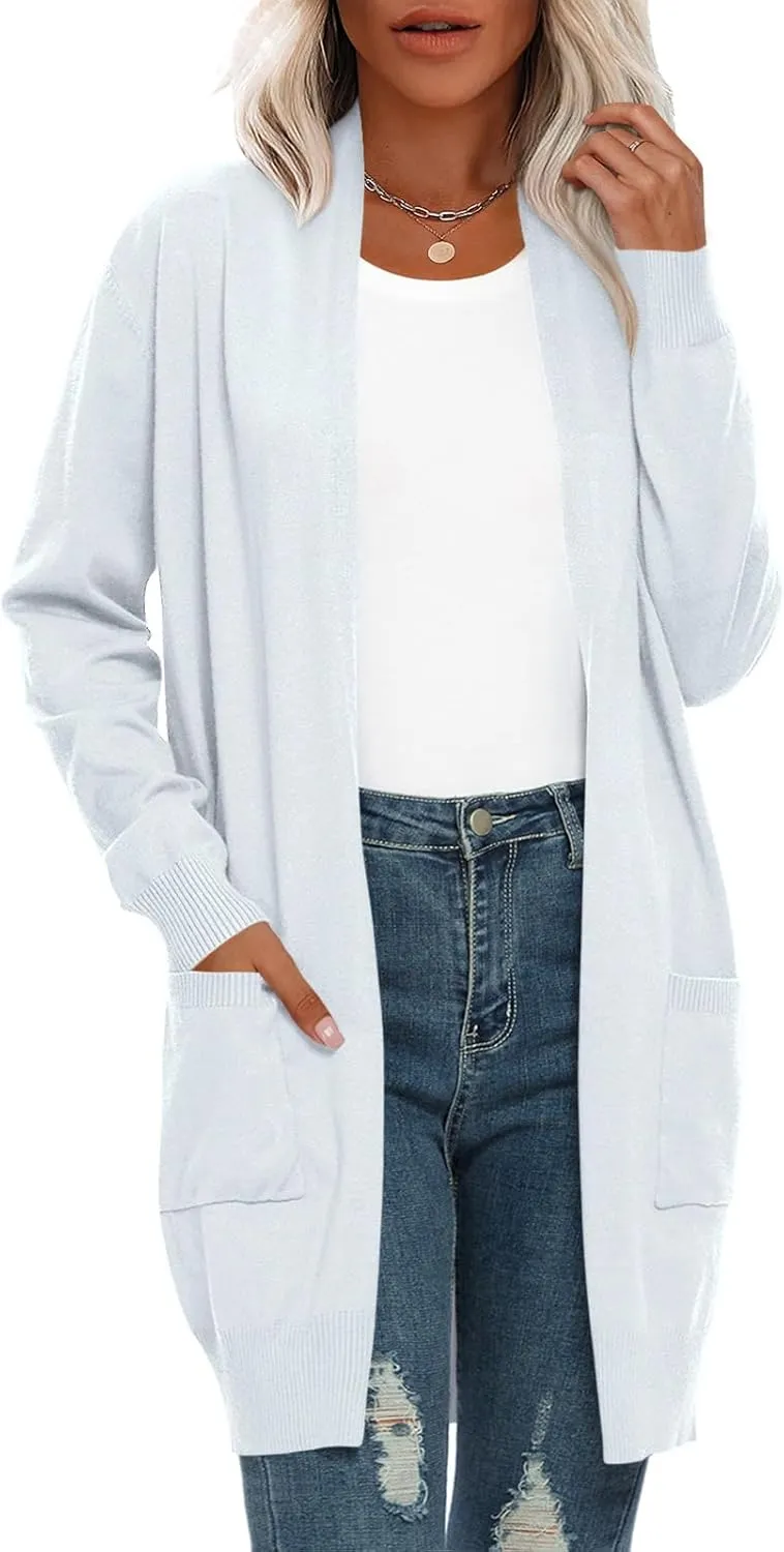 Anymiss Womens Lightweight Cardigan Sweaters Knit Kimono Oversized Soft Jackets with Pockets S-3X
