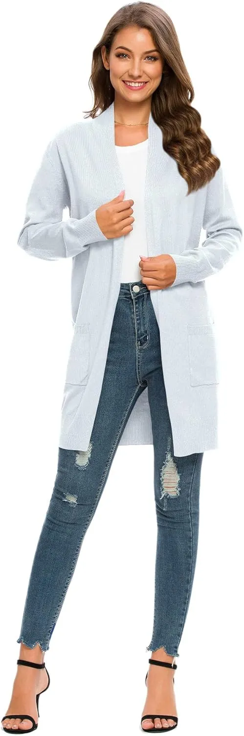 Anymiss Womens Lightweight Cardigan Sweaters Knit Kimono Oversized Soft Jackets with Pockets S-3X