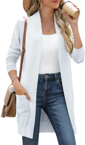 Anymiss Womens Lightweight Cardigan Sweaters Knit Kimono Oversized Soft Jackets with Pockets S-3X