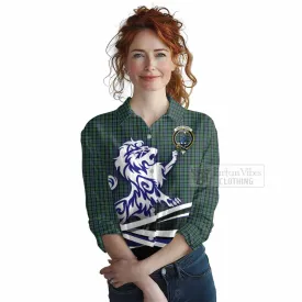 Arbuthnot Tartan Women's Casual Shirt with Alba Gu Brath Regal Lion Emblem