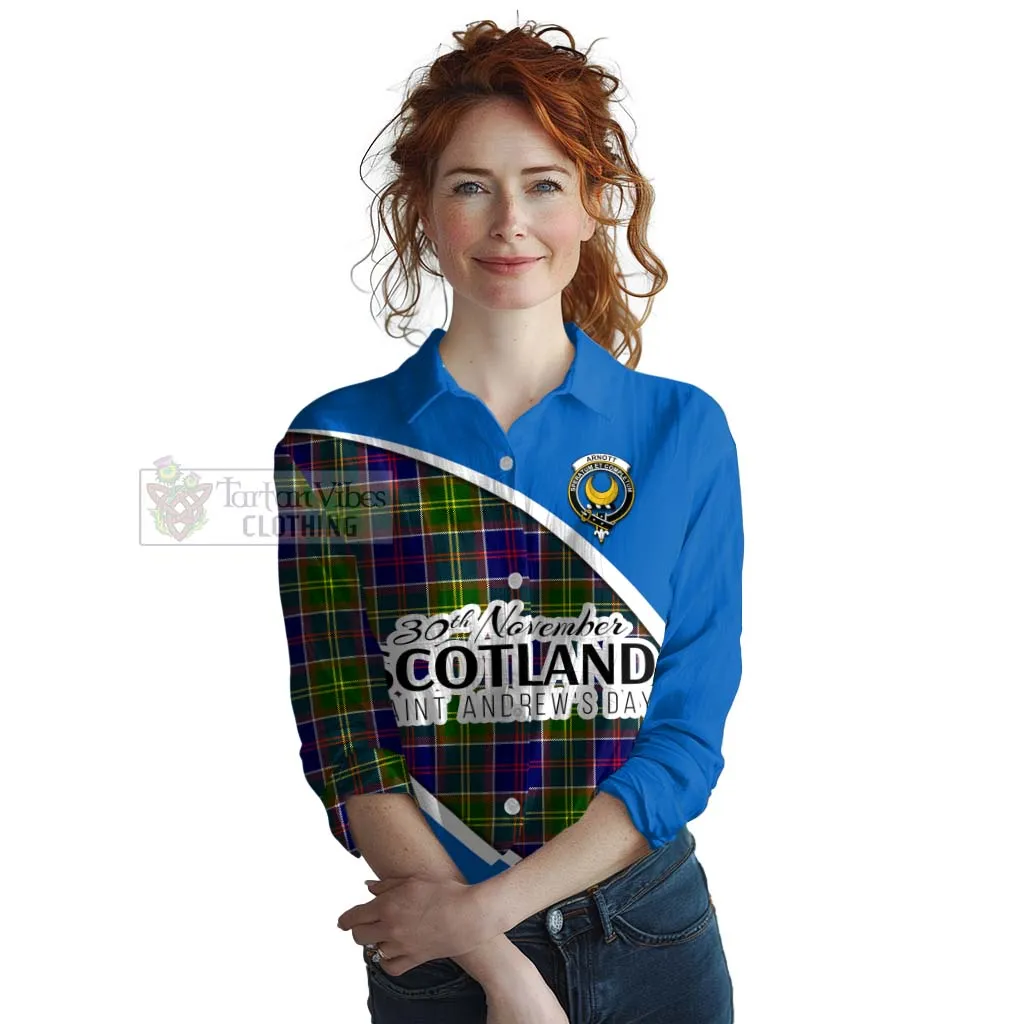 Arnott Family Crest Tartan Women's Casual Shirt Celebrate Saint Andrew's Day in Style