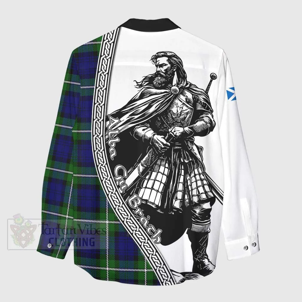 Bannerman Tartan Clan Crest Women's Casual Shirt with Highlander Warrior Celtic Style