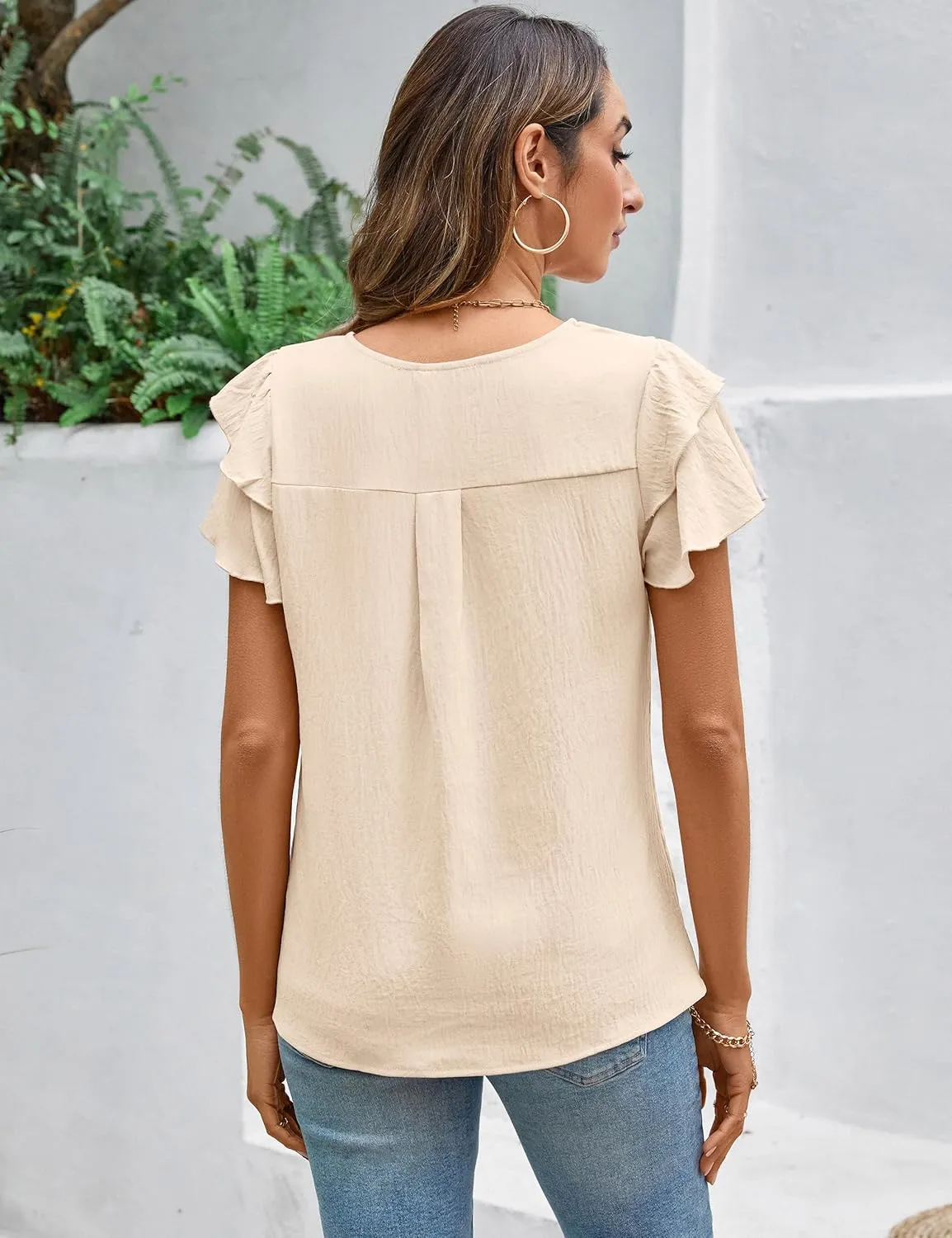 Blooming Jelly Women Dressy Casual Tops Business Work Blouses Summer Shirts Short Sleeve Crew Neck Outfits 2025