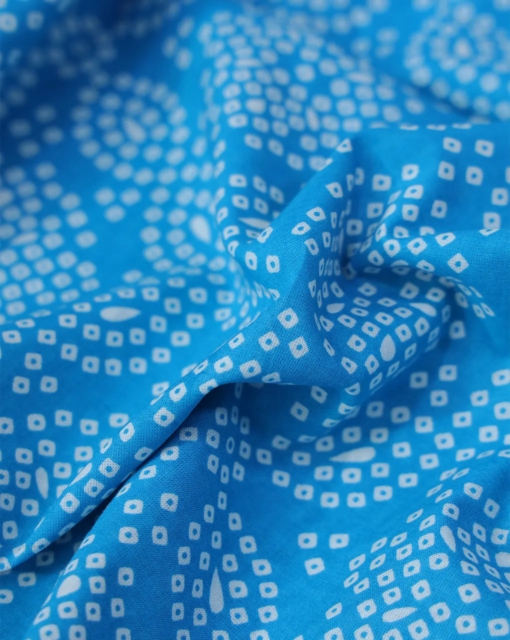 BLUE ABSTRACT DESIGN COTTON PRINTED FABRIC