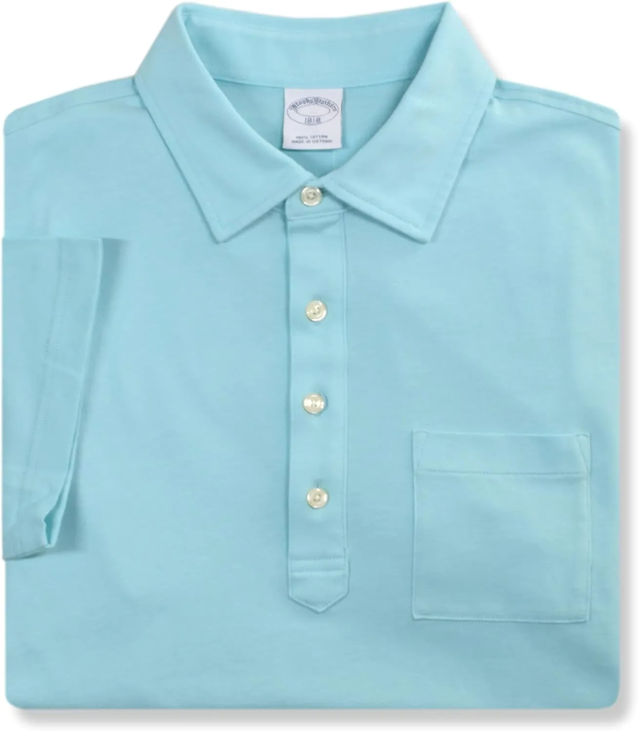 Brooks Brothers Mens Slim Fit Soft Knit Cotton Pocket Four Button Polo Shirt,