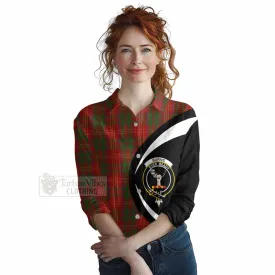 Burns Tartan Women's Casual Shirt with Family Crest Circle Style