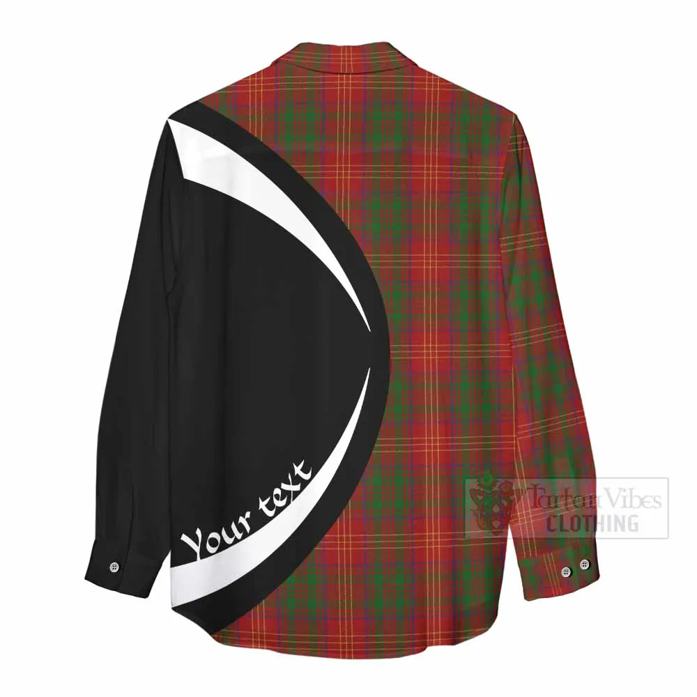 Burns Tartan Women's Casual Shirt with Family Crest Circle Style