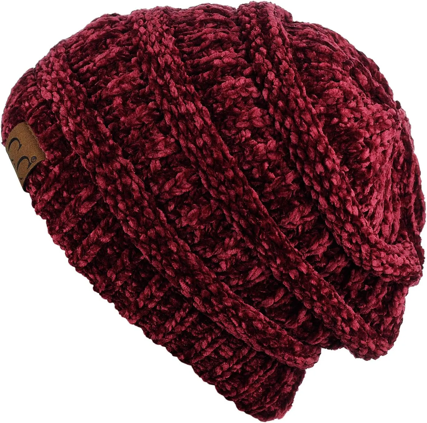 C.C Women's Chenille Soft Warm Thick Knit Beanie Cap Hat