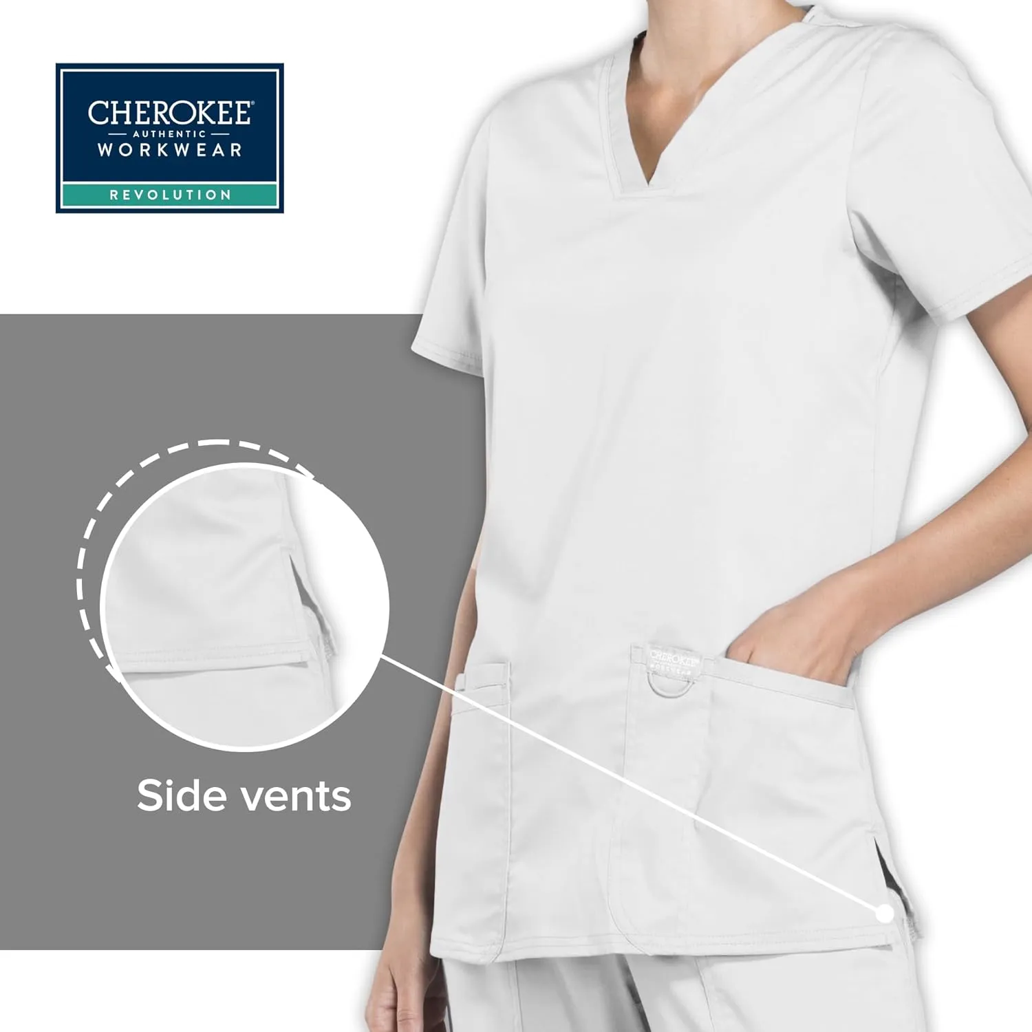 Cherokee Medical Women's Scrub Top V-Neck with 3 Pockets & Soft Fabric WW620