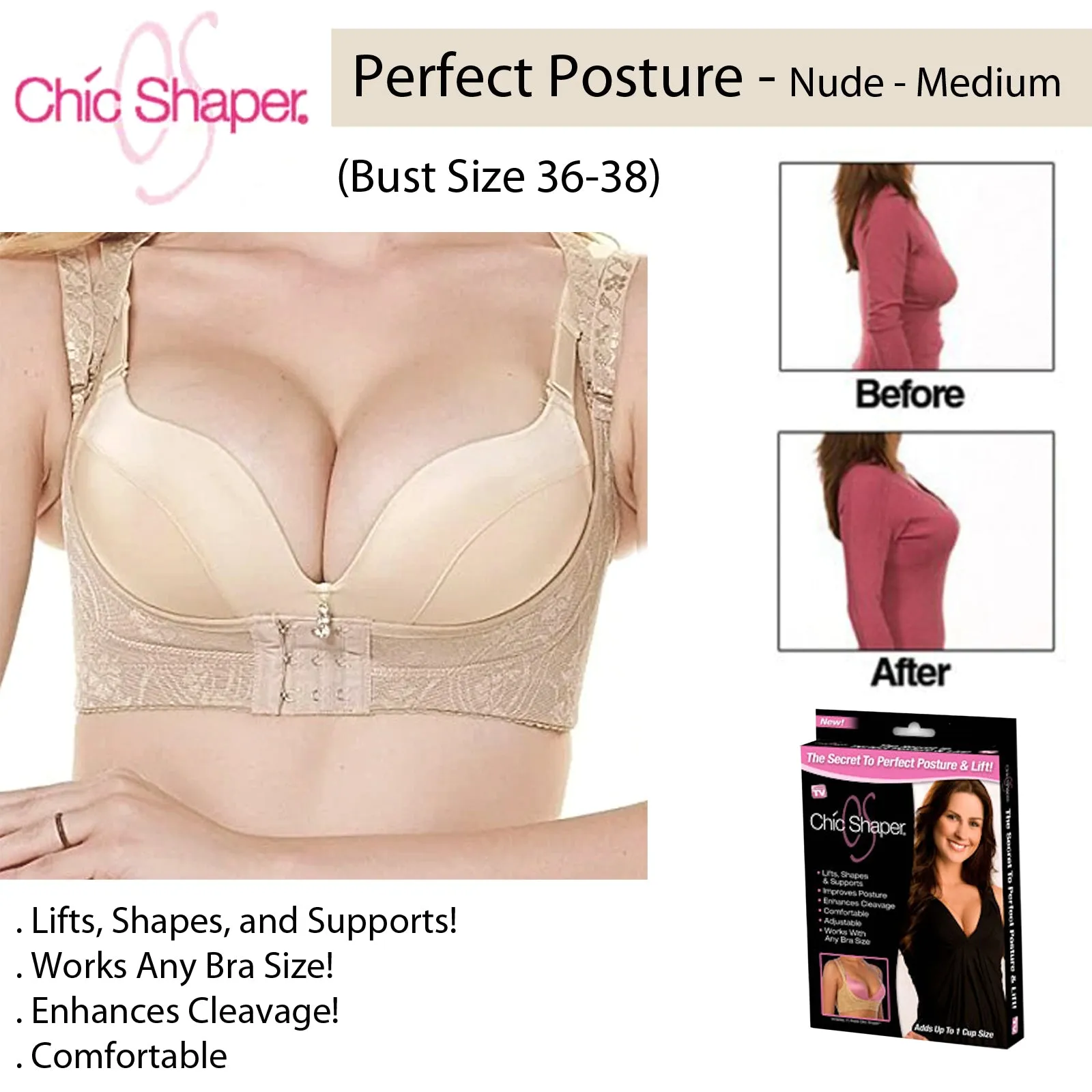 Chic Shaper Perfect Posture - Nude - Medium (Bust Size  36-38)