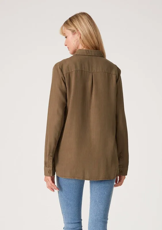 CLASSIC LONG SLEEVE TWO POCKET SHIRT (MILITARY GREEN)
