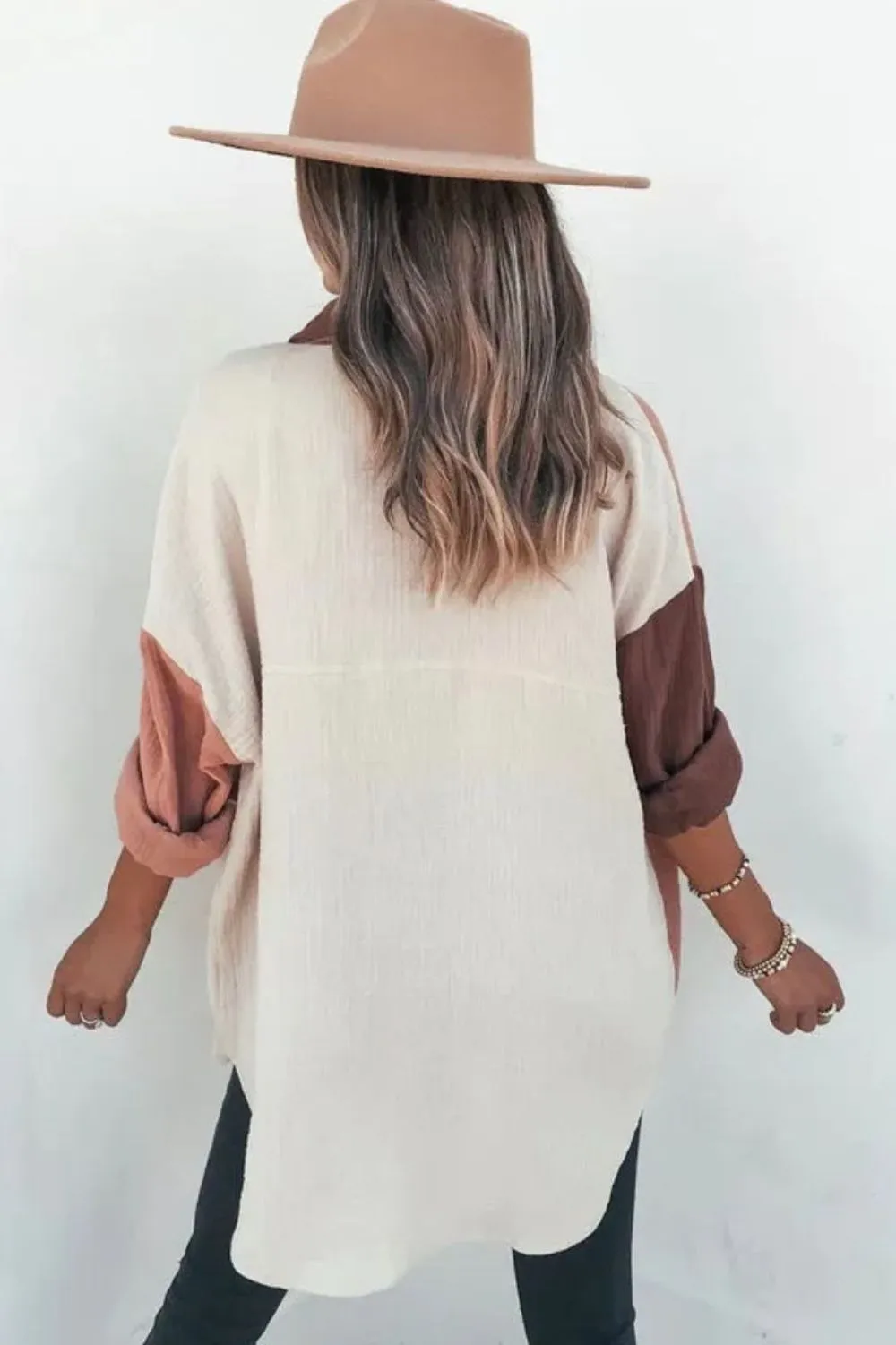 Contrast Patch Pocket Shirt | Dusty Pink