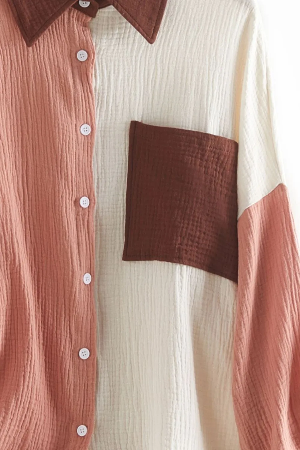 Contrast Patch Pocket Shirt | Dusty Pink