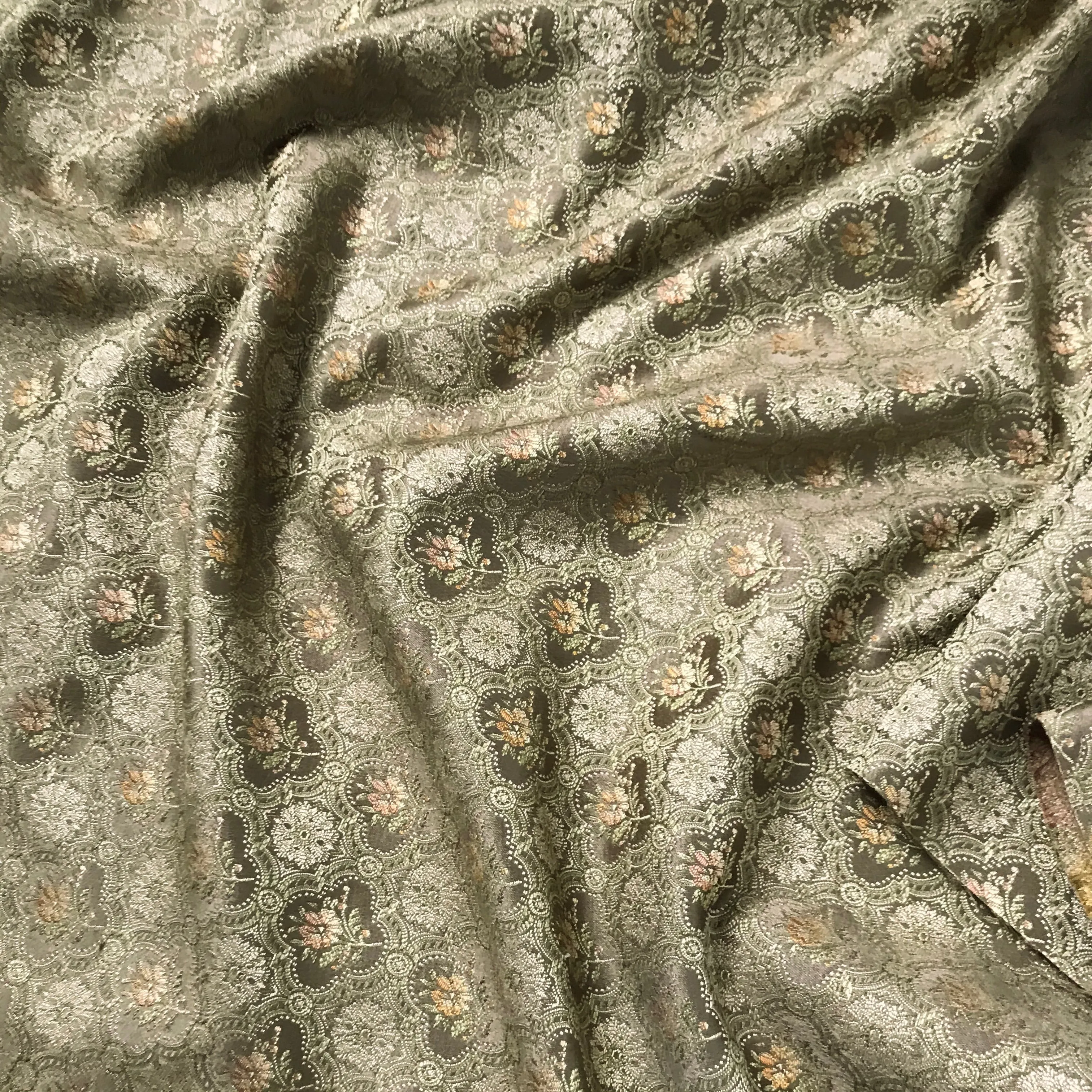 Copper Amaryllis Lightweight Floral Upholstery Fabric - 54"