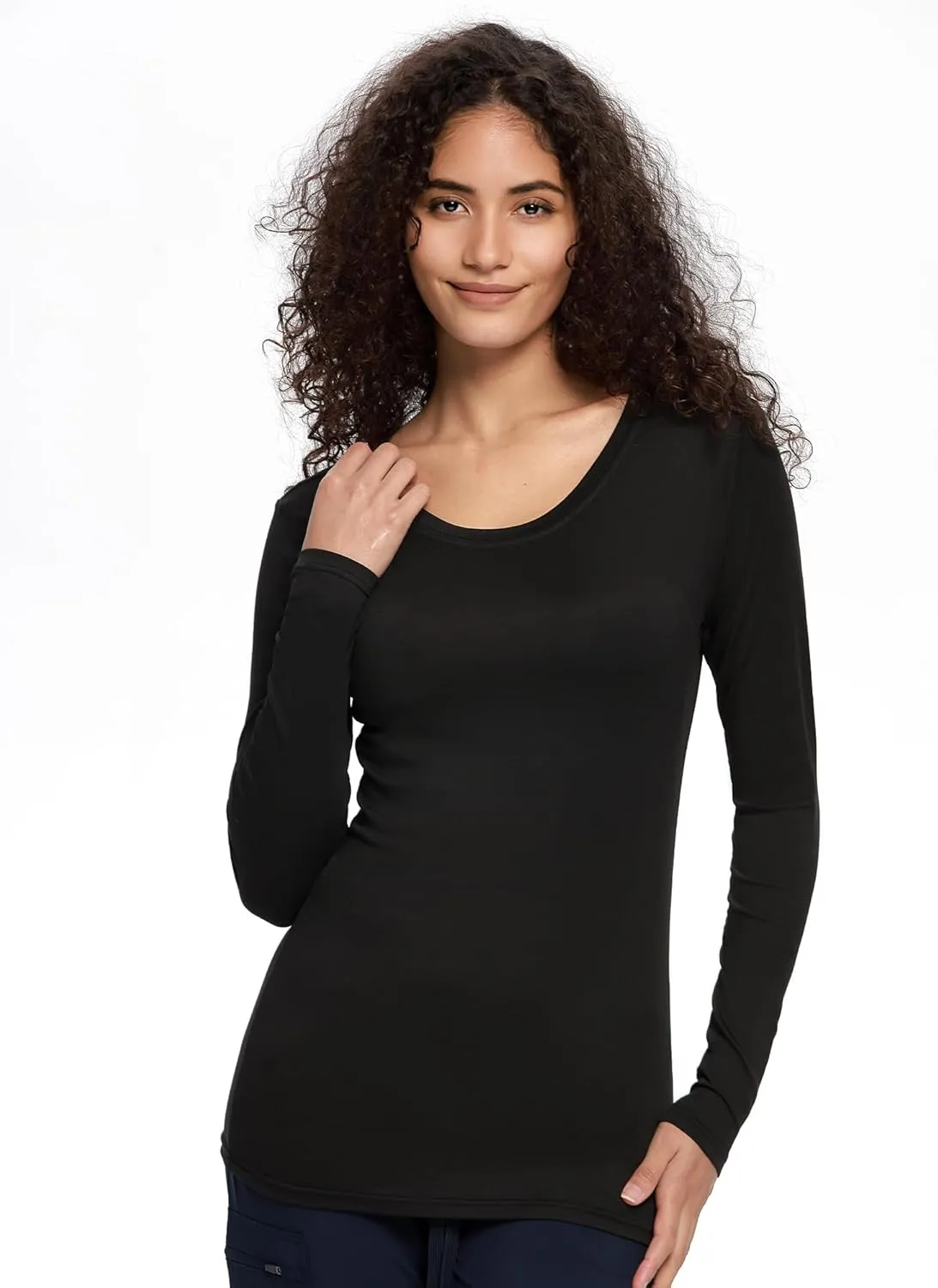 COZYFIT Underscrub Long Sleeve Women - Crew Neck Scrubs Undershirts for Nurse with Soft Fabric