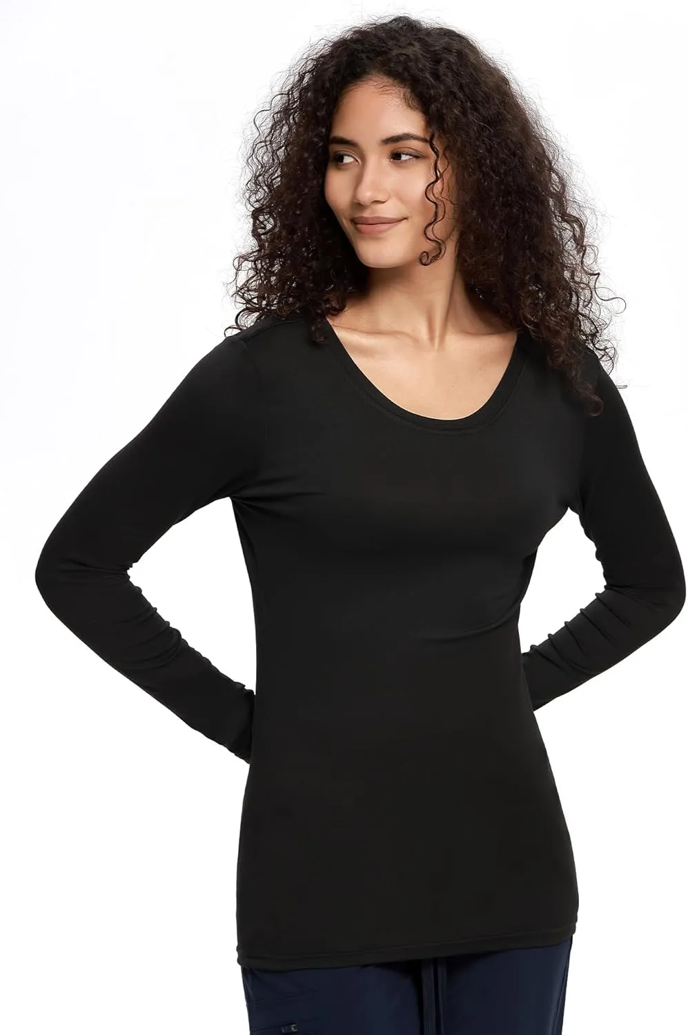 COZYFIT Underscrub Long Sleeve Women - Crew Neck Scrubs Undershirts for Nurse with Soft Fabric