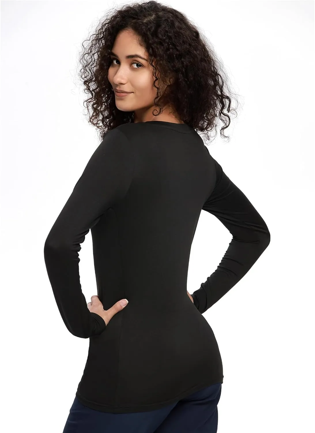 COZYFIT Underscrub Long Sleeve Women - Crew Neck Scrubs Undershirts for Nurse with Soft Fabric