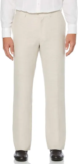 Cubavera Men's Linen Blend Dress Pants, Flat Front, Lightweight Breathable Fabric, Durable Plain Weave, 30", 32", 34 Inseams