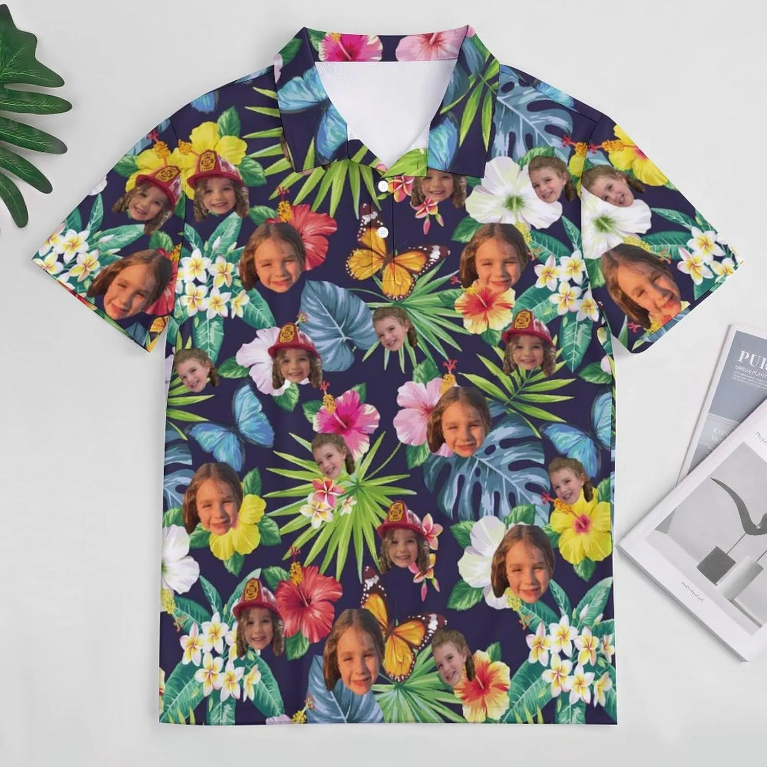 Custom Polo Shirts Design Your Own,Personalized Polo T-Shirt for Men,Customized Funny Golf Tee Shirt with Faces