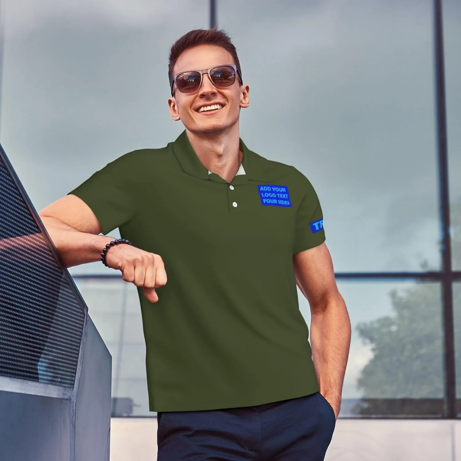 Custom Polo Shirts Personalized Polos Shirt for Men with Logo Front and Back Design Your Own Picture Text 3 Button, S-4XL