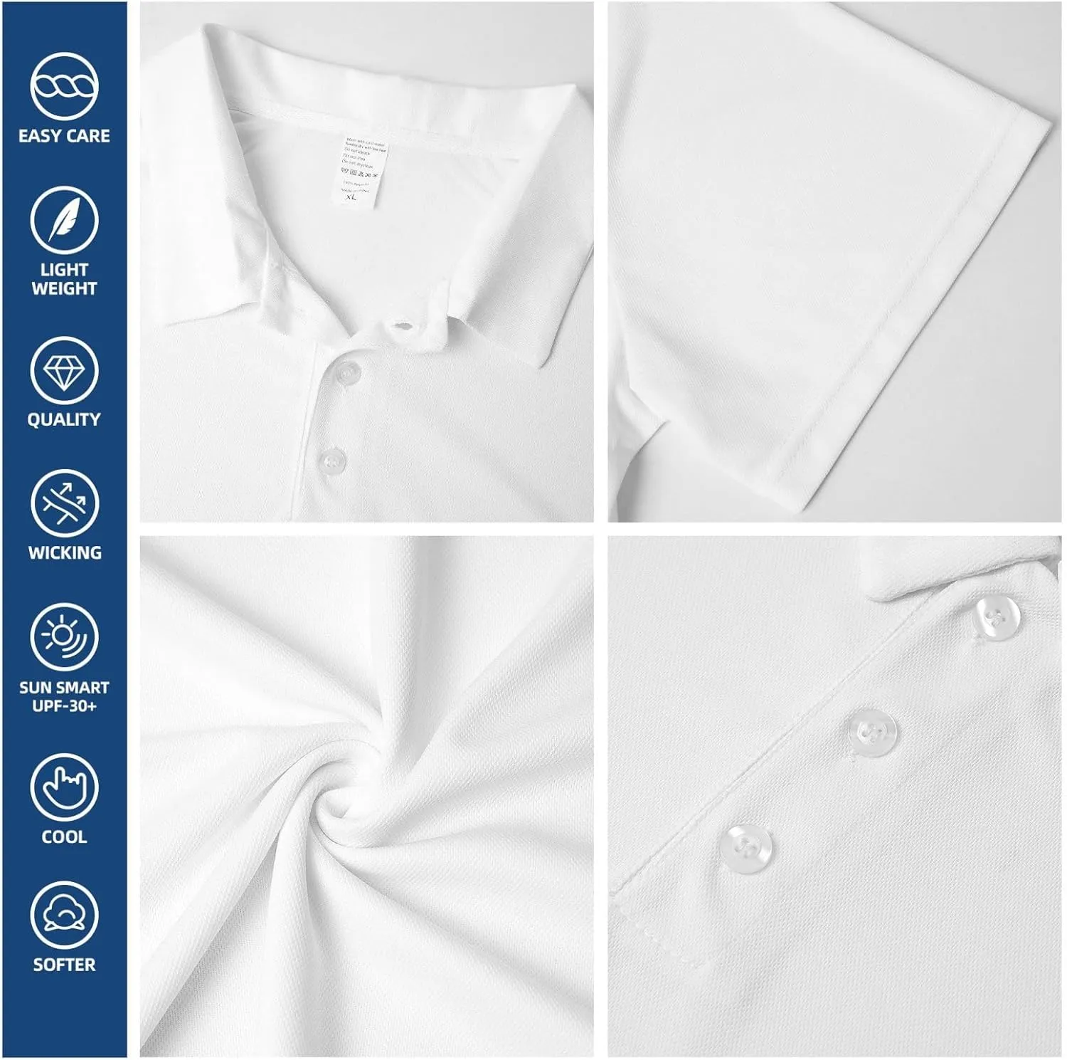 Custom Polo Shirts Personalized Polos Shirt for Men with Logo Front and Back Design Your Own Picture Text 3 Button, S-4XL