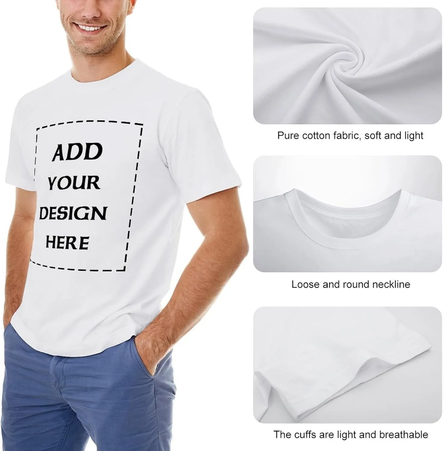 Custom t Shirt Design Your Own Image Text Personalized Adult Printing Shirts