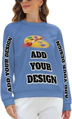 Custom Women's Long Sleeve Sweatshirt Design Your Own T Shirt Personalized Crewneck Sweatshirts With Text Photo Logo