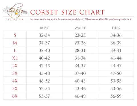 Daisy Corset Top Drawer Black Satin Double Steel Boned Curvy Cut Waist Cincher
