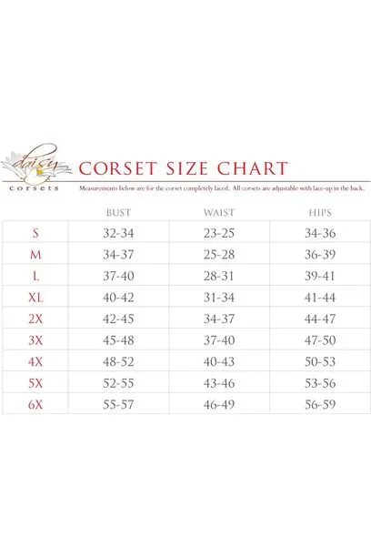 Daisy Corsets Top Drawer Black Brocade & Gold Spikes Steel Boned Corset