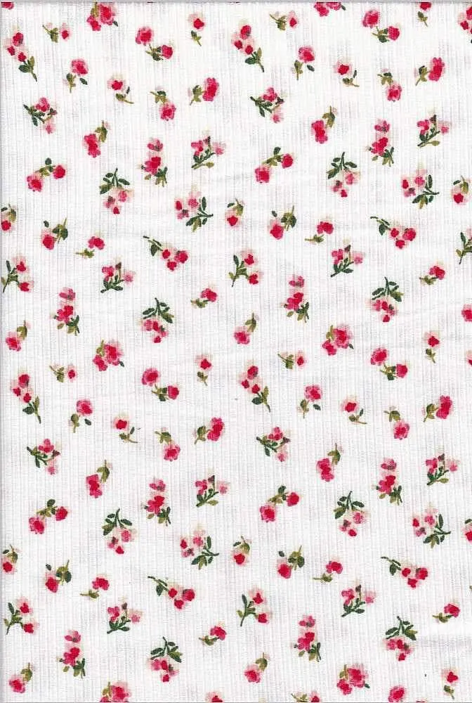 DITSY FLORAL PRINTED ON SOFT POLYESTER SPANDEX 4X2 RIB NFF181209-026