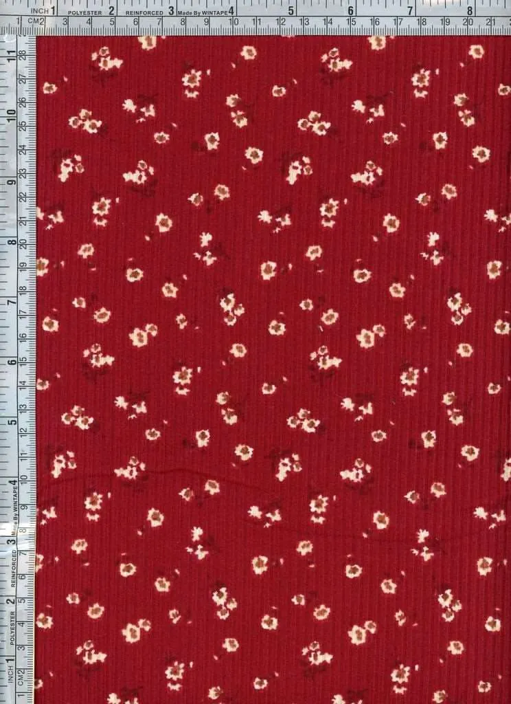 DITSY FLORAL PRINTED ON SOFT POLYESTER SPANDEX 4X2 RIB NFF181209-026