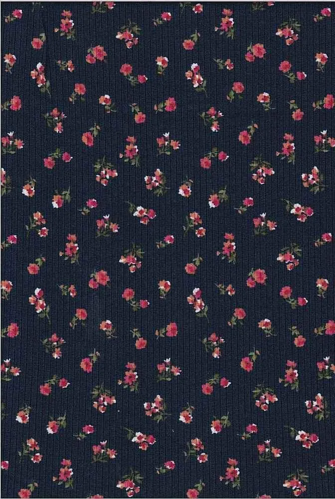 DITSY FLORAL PRINTED ON SOFT POLYESTER SPANDEX 4X2 RIB NFF181209-026