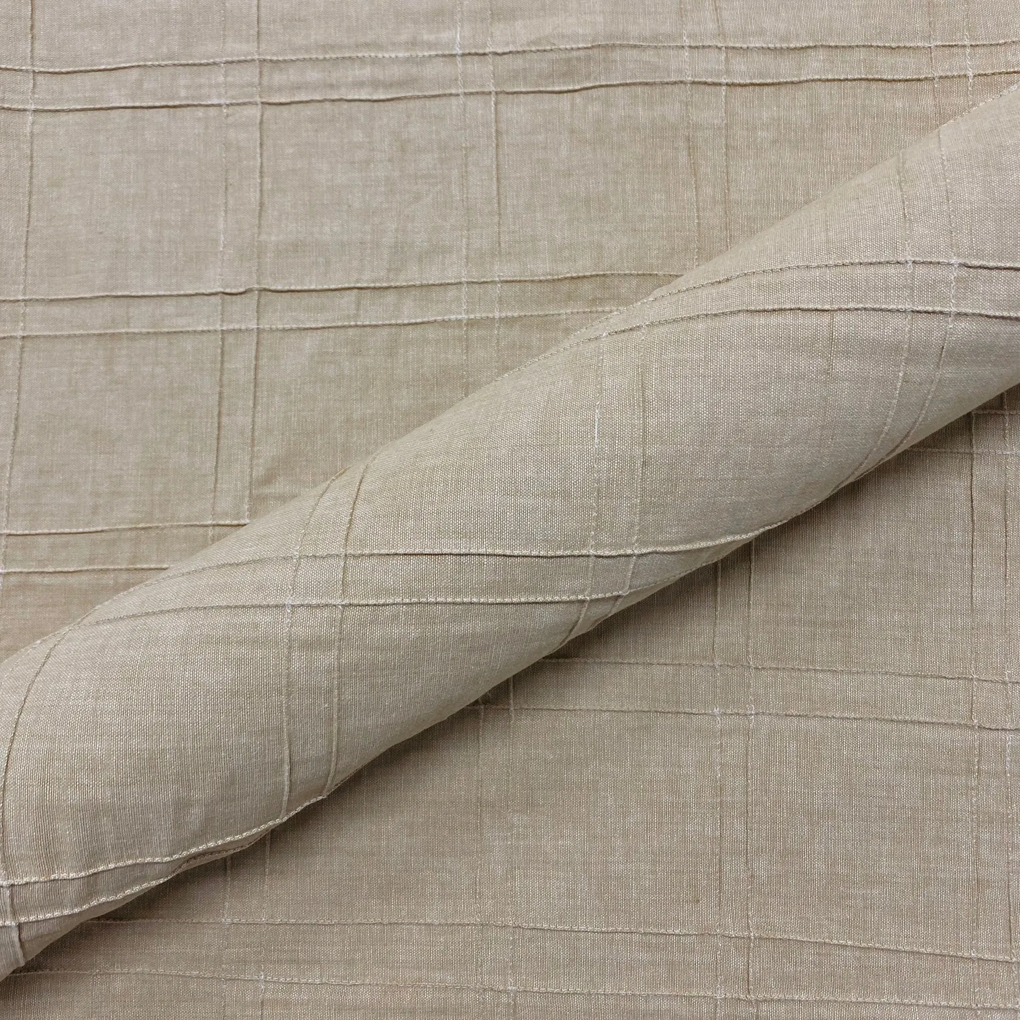 Dune Sand 100% Cotton Pintuck Upholstery Fabric 48"