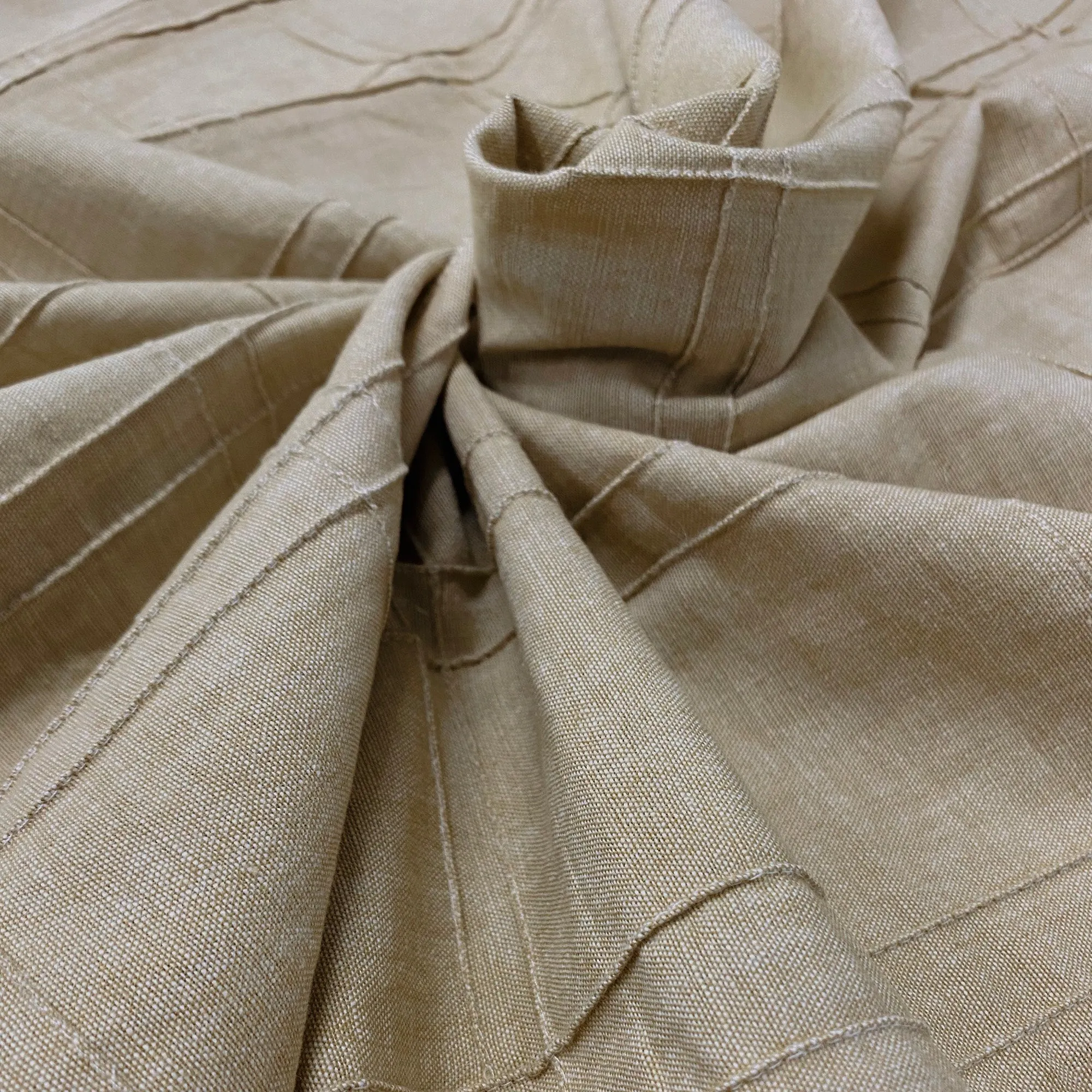 Dune Sand 100% Cotton Pintuck Upholstery Fabric 48"