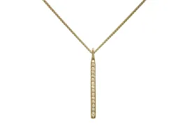 E. L. Designs Yellow Gold Drop Style Diamond Bar Pendant