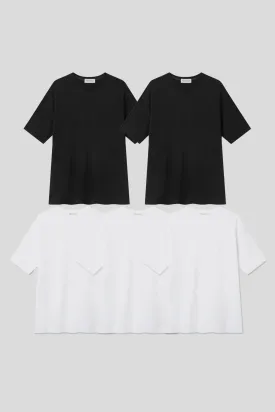 EDUARDO Men's Semi Over Fit Short Sleeve T-Shirt Easy Set, 5-pack.