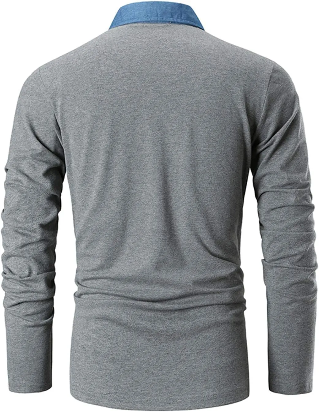 GHYUGR Men's Long Sleeve Polos Contrasting Colors Design Golf T-Shirt Casual Polo Shirts