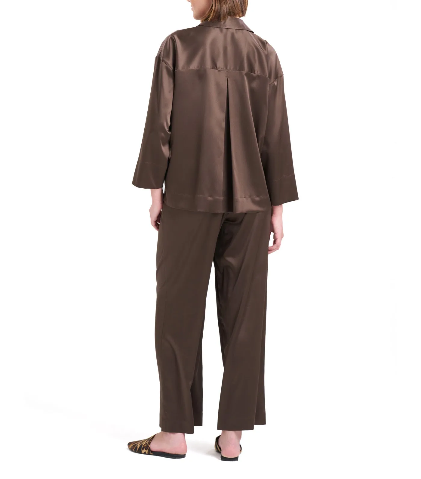 Glamour Button Down Top Espresso