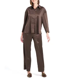 Glamour Button Down Top Espresso