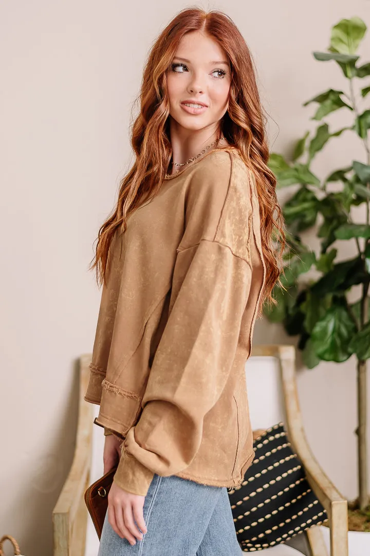 Golden Hour Mineral Washed Top | Vintage Mustard