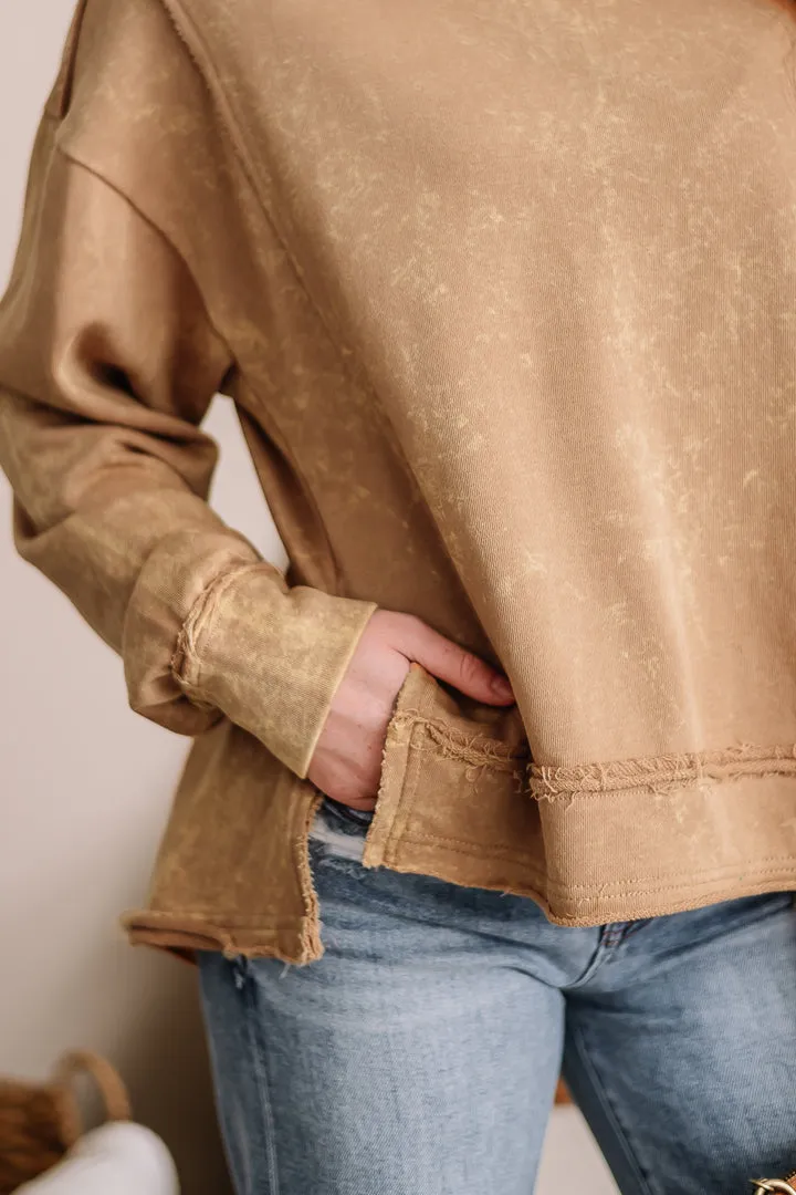 Golden Hour Mineral Washed Top | Vintage Mustard