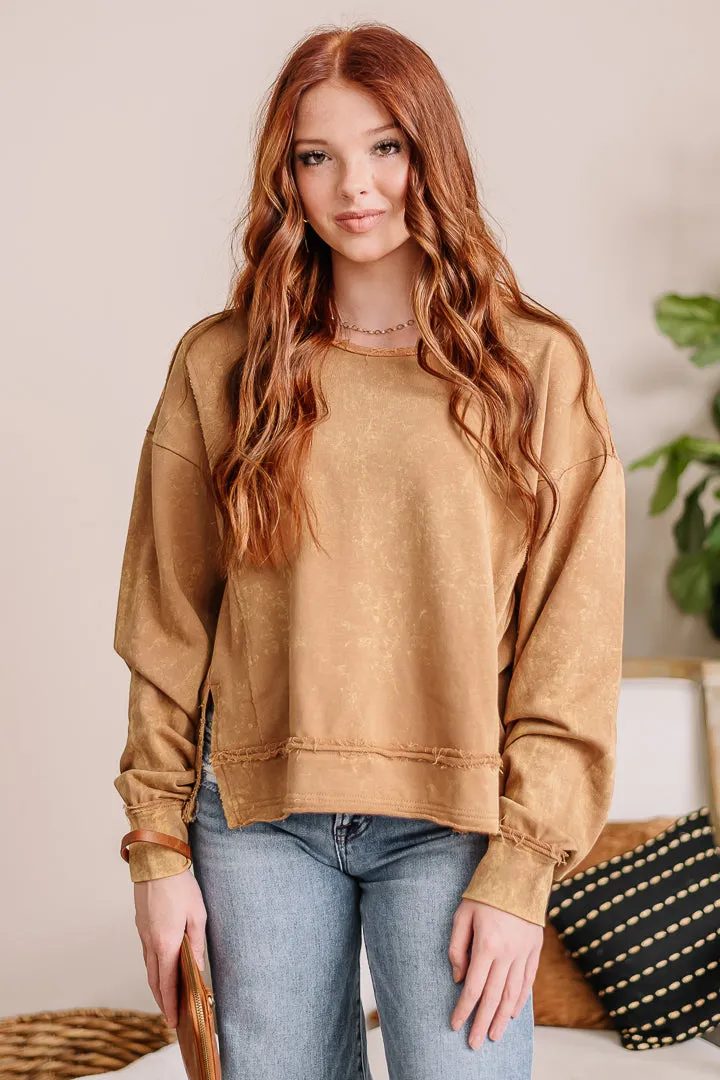 Golden Hour Mineral Washed Top | Vintage Mustard