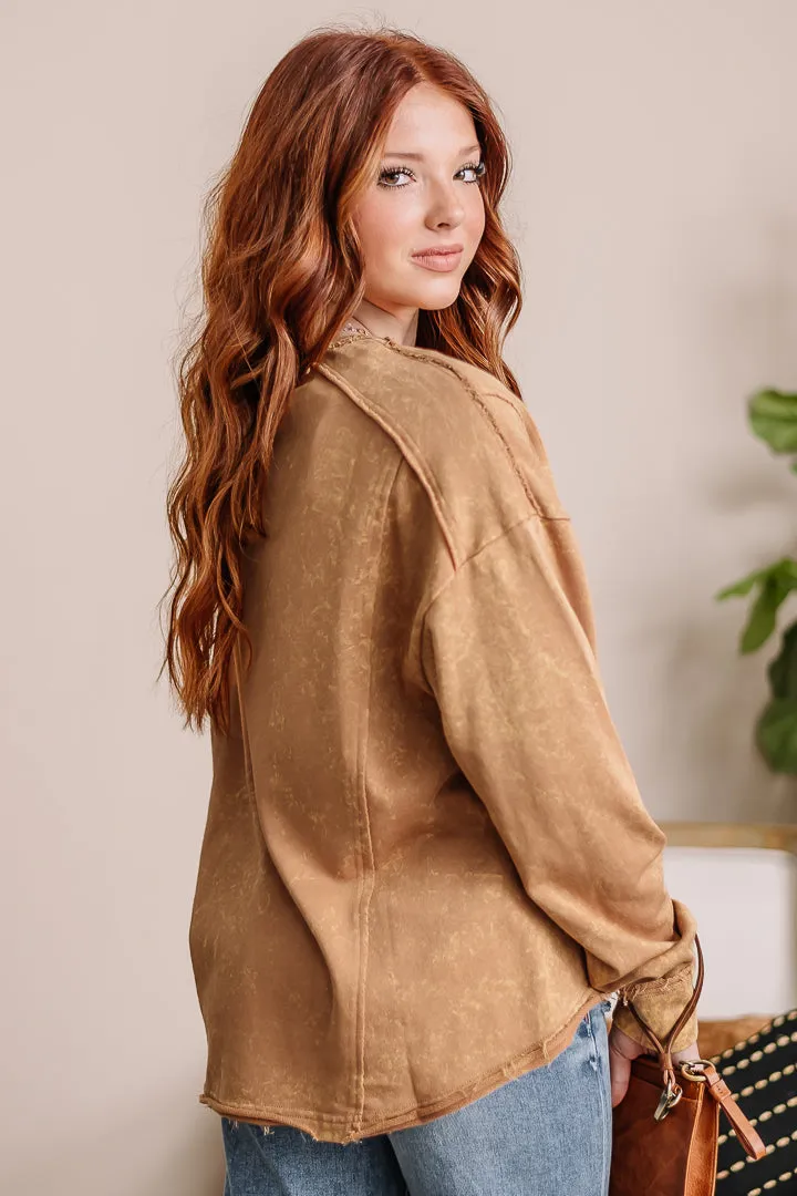 Golden Hour Mineral Washed Top | Vintage Mustard