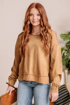 Golden Hour Mineral Washed Top | Vintage Mustard