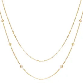 Goldtone Long Layered Necklace